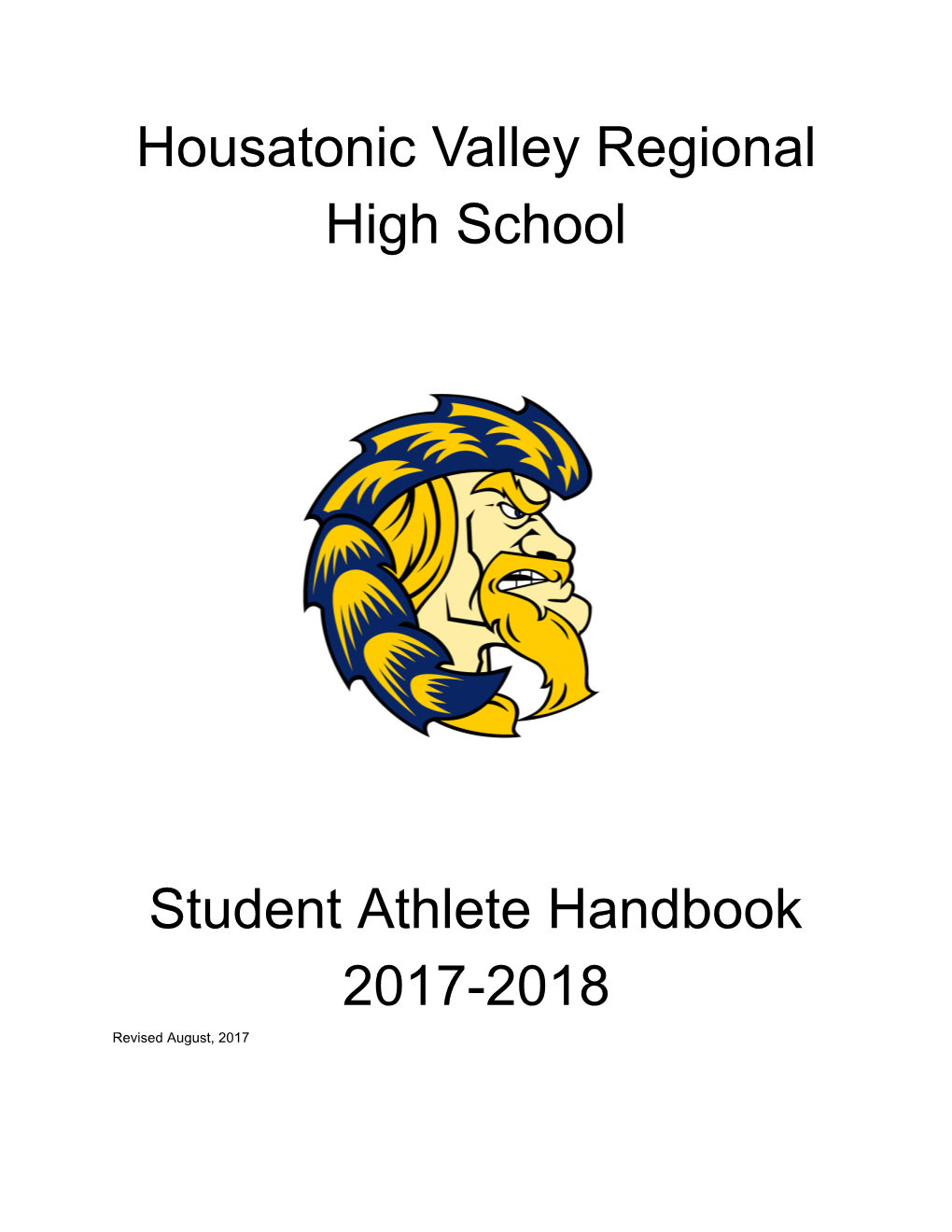 Housatonic Valley Regional High School Student Athlete Handbook