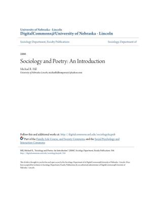 Sociology and Poetry: an Introduction Michael R