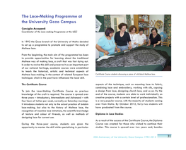 The Lace-Making Programme at the Gozo Campus
