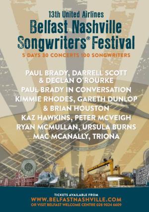 Belfast Nashville Songwriters® Festival 5 Days 30 Concerts 100 Songwriters
