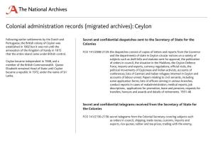 Migrated Archives): Ceylon