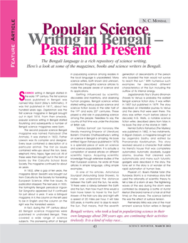 Popular Science Writing in Bengali – Past and Present
