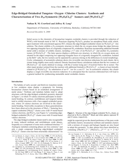 2- Isomer, [Â-W6o6cl12]