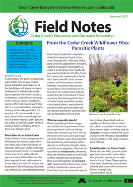 From the Cedar Creek Wildflower Files: Parasitic Plants