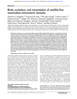 Birth, Evolution, and Transmission of Satellite-Free Mammalian Centromeric Domains