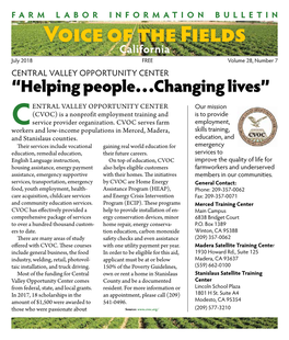 Voice of the Fields California July 2018 FREE Volume 28, Number 7