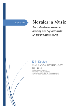 Mosaics in Music True Skool Beats and the Development of Creativity Under the Auteurswet