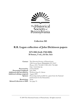 R.R. Logan Collection of John Dickinson Papers