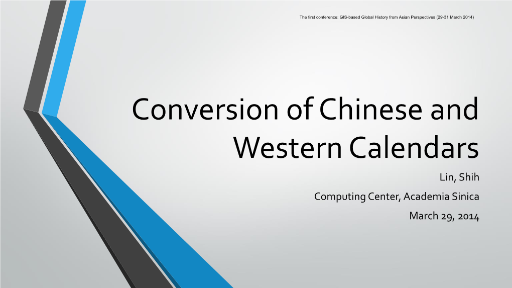 Conversion of Chinese and Western Calendars