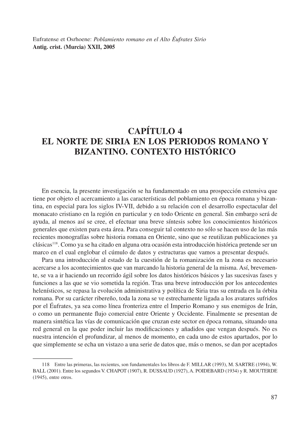 Capítulo 4 El Norte De Siria En Los Periodos Romano Y Bizantino