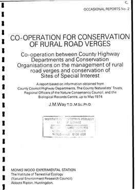 Operation for Conservation of Rural Road Verges