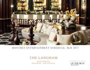 May 2017 Monthly Schedule