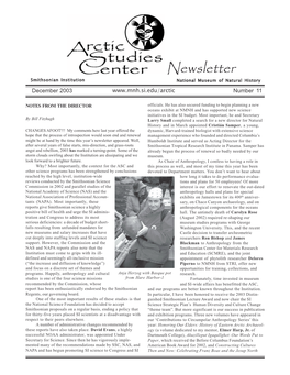 Newsletter Smithsonian Institution National Museum of Natural History December 2003 Number 11