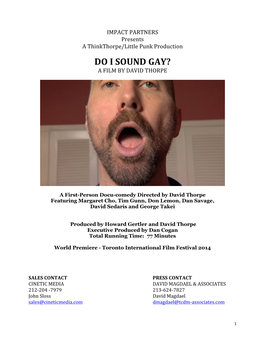 Do I Sound Gay? a Film by David Thorpe
