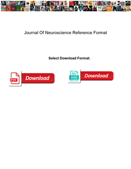 Journal of Neuroscience Reference Format