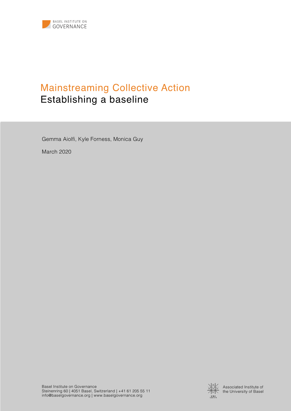 Mainstreaming Collective Action Establishing a Baseline