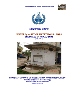 Monitoring Report of Drinking Water Filtration Plants