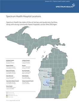 OO1-1, Spectrum Health Hospital Locations