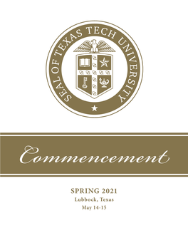 Texas Tech University Spring 2021 Commencement Program