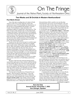 On the Fringe Journal of the Native Plant Society of Northeastern Ohio