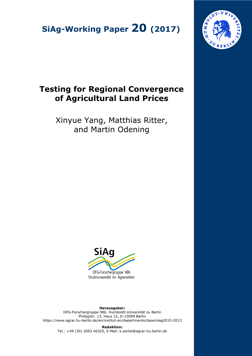 Testing for Regional Convergence of Agricultural Land Prices