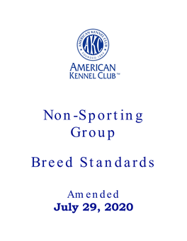 Non-Sporting Group Breed Standards