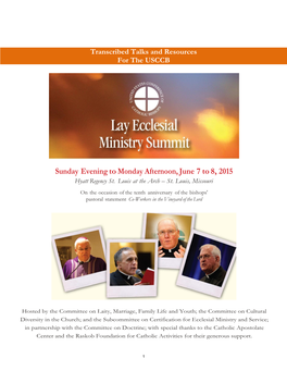 Lay Ecclesial Ministry Summit Transcripts