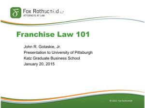 Franchise Law 101