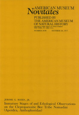 American Museum Published by the American Museum of Natural History Central Park West at 79Th Street New York, N.Y