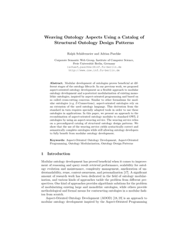 Weaving Ontology Aspects Using a Catalog of Structural Ontology Design Patterns