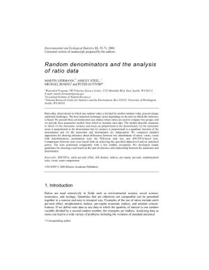 Random Denominators and the Analysis of Ratio Data