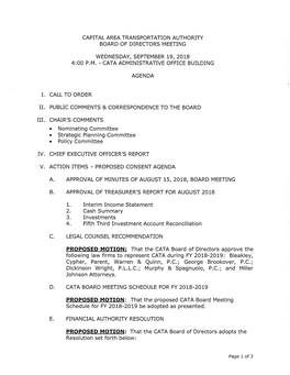 Capital Area Transportation Authority Board of Directors Meeting