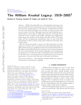 The William Kruskal Legacy 3