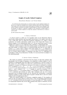 Graphs of Acyclic Cubical Complexes