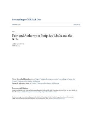 Faith and Authority in Euripidesâ•Ž Medea and the Bible