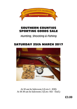 SOUTHERN COUNTIES SPORTING GOODS SALE SATURDAY 25Th