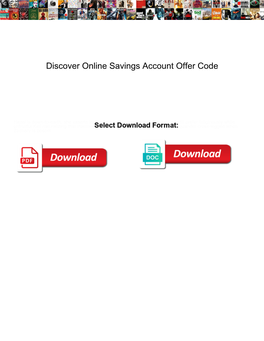 Discover Online Savings Account Offer Code