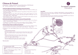 Château De Nointel De Nointel - Rue De Notre Dame, 95590 Nointel Tél : +33 (0)1 30 28 69 60 - Fax : +33 (0)1 30 28 69 65