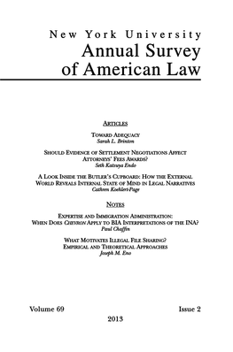 New York University Annual Survey of American Law New York of American Law University Annual Survey