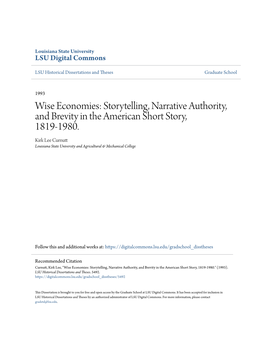Storytelling, Narrative Authority, and Brevity in the American Short Story, 1819-1980
