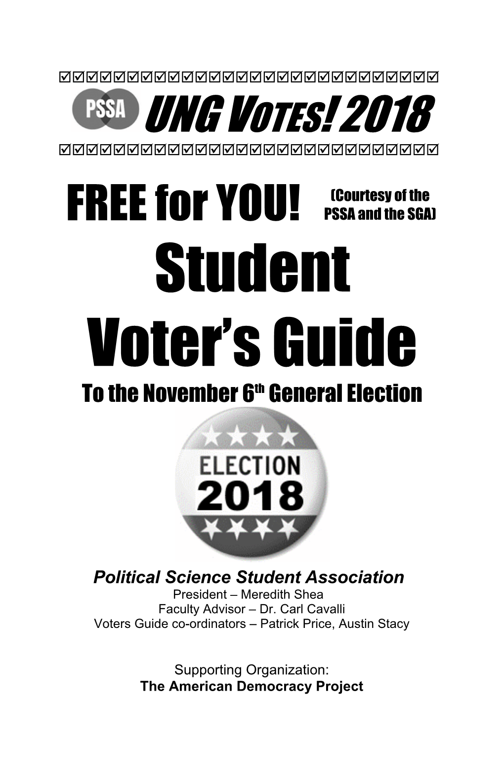 Student Voter's Guide