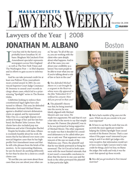 Lawyer of the Year, Massachusetts Lawyers Weekly