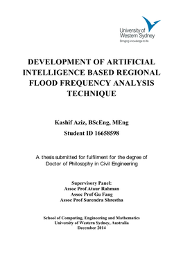 Development of Artificial Intelligence Based Regional Flood Frequency Analysis Technique