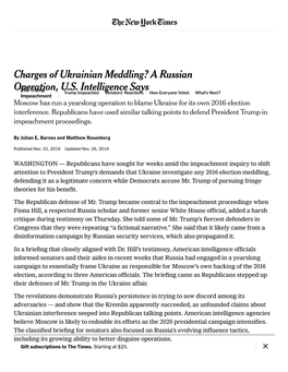 Charges of Ukrainian Meddling? a Russian