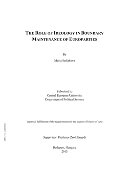 The Role of Ideology in Boundary Maintenance Of