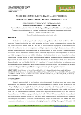 3.Eng-Non-Edible Kusum Oil Potential Foliage of Biodiesel Production and Its Productive