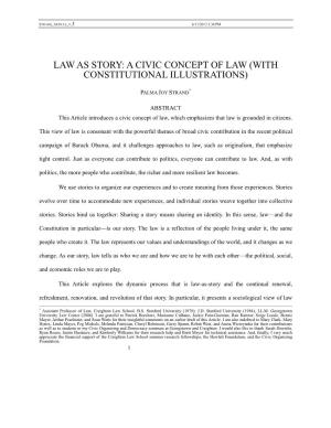 Law As Story: a Civic Concept of Law (With Constitutional Illustrations)