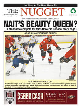RTA Student to Compete for Miss Universe Canada, Story Page 3 ACAC CHAMPIONSHIP SERIES