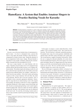A System That Enables Amateur Singers to Practice Backing Vocals for Karaoke