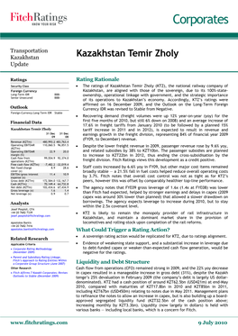 Kazakhstan Temir Zholy Update